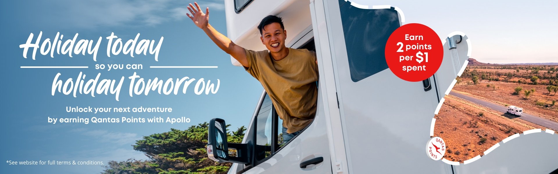 You can Earn and Use Qantas Points when Hiring a Camper With Apollo Motorhome Holidays