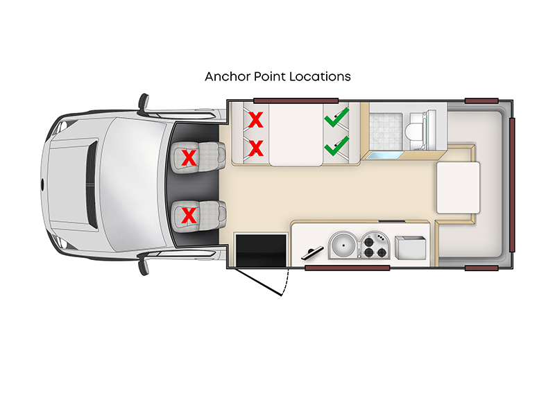 Apollo Euro Deluxe Anchor Point Locations - Mercedes (make and model not guaranteed)